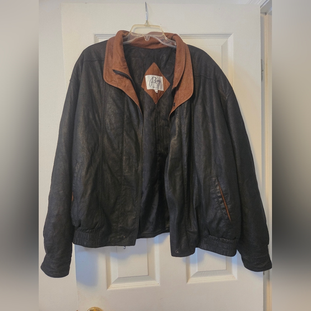 Vintage Remy Leather Bomber Jacket WORN TWICE Mens Sz 46 FLAWLESS